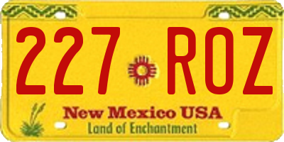 NM license plate 227ROZ