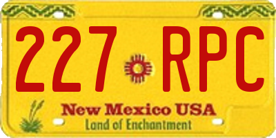 NM license plate 227RPC
