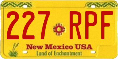 NM license plate 227RPF