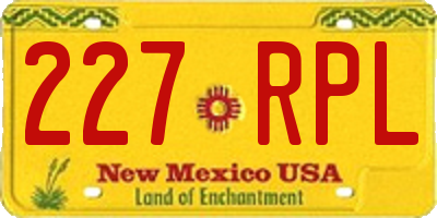 NM license plate 227RPL