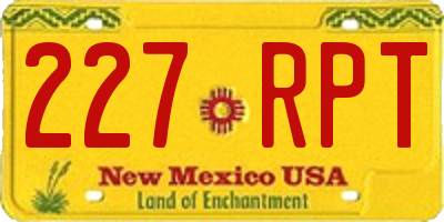 NM license plate 227RPT