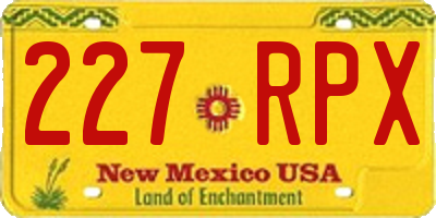 NM license plate 227RPX