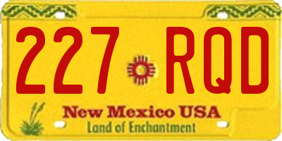 NM license plate 227RQD