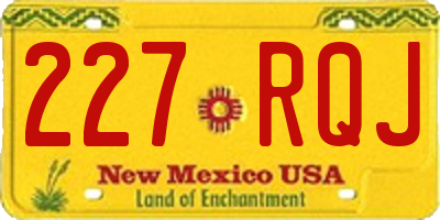 NM license plate 227RQJ