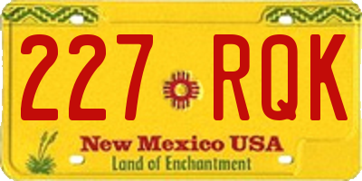 NM license plate 227RQK
