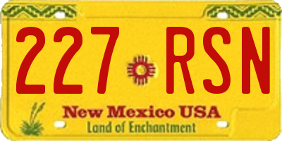 NM license plate 227RSN