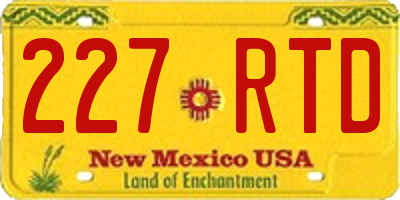 NM license plate 227RTD