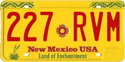 NM license plate 227RVM