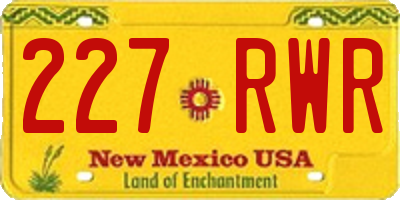 NM license plate 227RWR