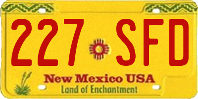 NM license plate 227SFD