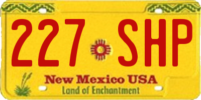 NM license plate 227SHP