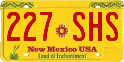 NM license plate 227SHS
