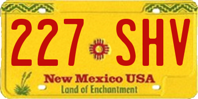 NM license plate 227SHV