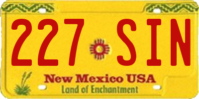 NM license plate 227SIN