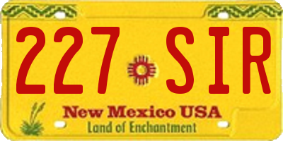 NM license plate 227SIR