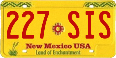 NM license plate 227SIS