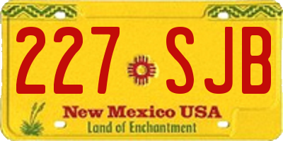 NM license plate 227SJB