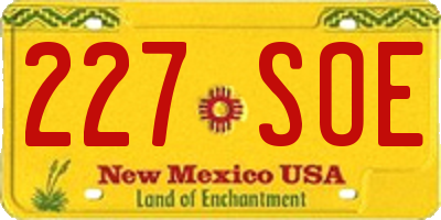 NM license plate 227SOE