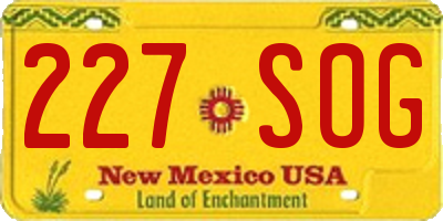 NM license plate 227SOG