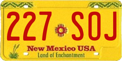 NM license plate 227SOJ