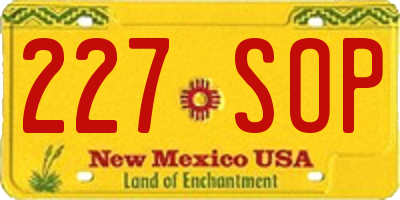 NM license plate 227SOP