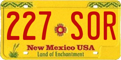 NM license plate 227SOR