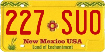 NM license plate 227SUO