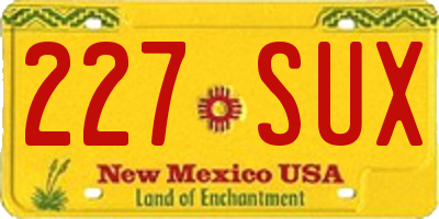 NM license plate 227SUX