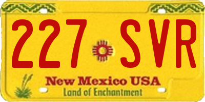 NM license plate 227SVR