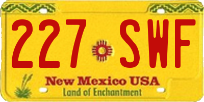 NM license plate 227SWF