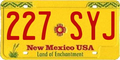 NM license plate 227SYJ