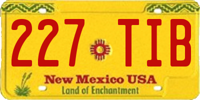 NM license plate 227TIB