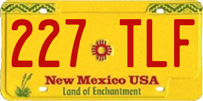 NM license plate 227TLF