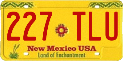 NM license plate 227TLU