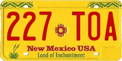 NM license plate 227TOA