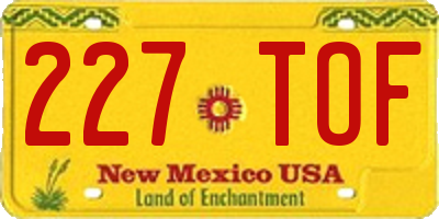 NM license plate 227TOF
