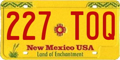 NM license plate 227TOQ