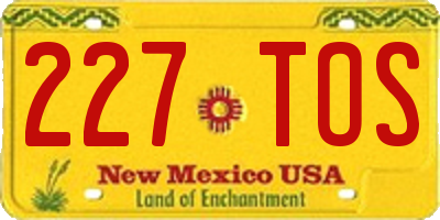 NM license plate 227TOS