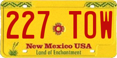 NM license plate 227TOW