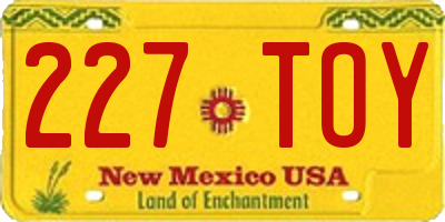 NM license plate 227TOY