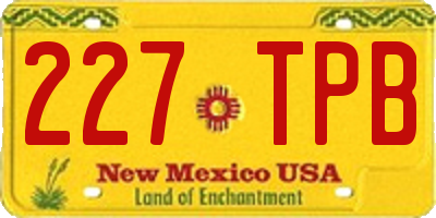 NM license plate 227TPB