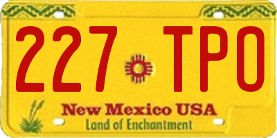 NM license plate 227TPO