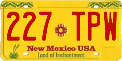 NM license plate 227TPW