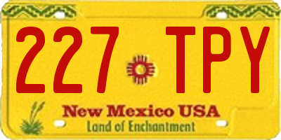 NM license plate 227TPY