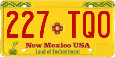 NM license plate 227TQO