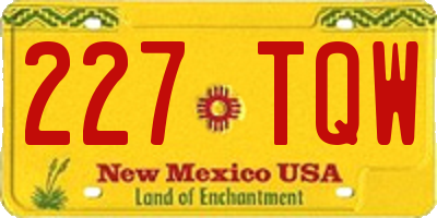 NM license plate 227TQW