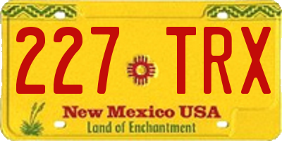 NM license plate 227TRX