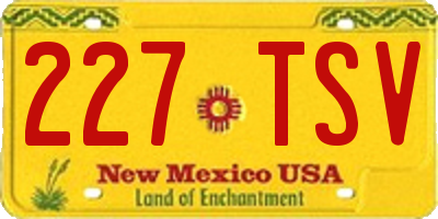 NM license plate 227TSV