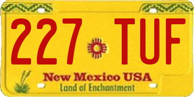 NM license plate 227TUF