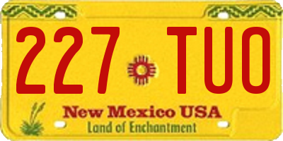 NM license plate 227TUO